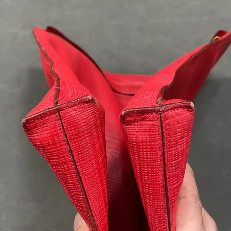 Loewe Logo Red Clutch Bag