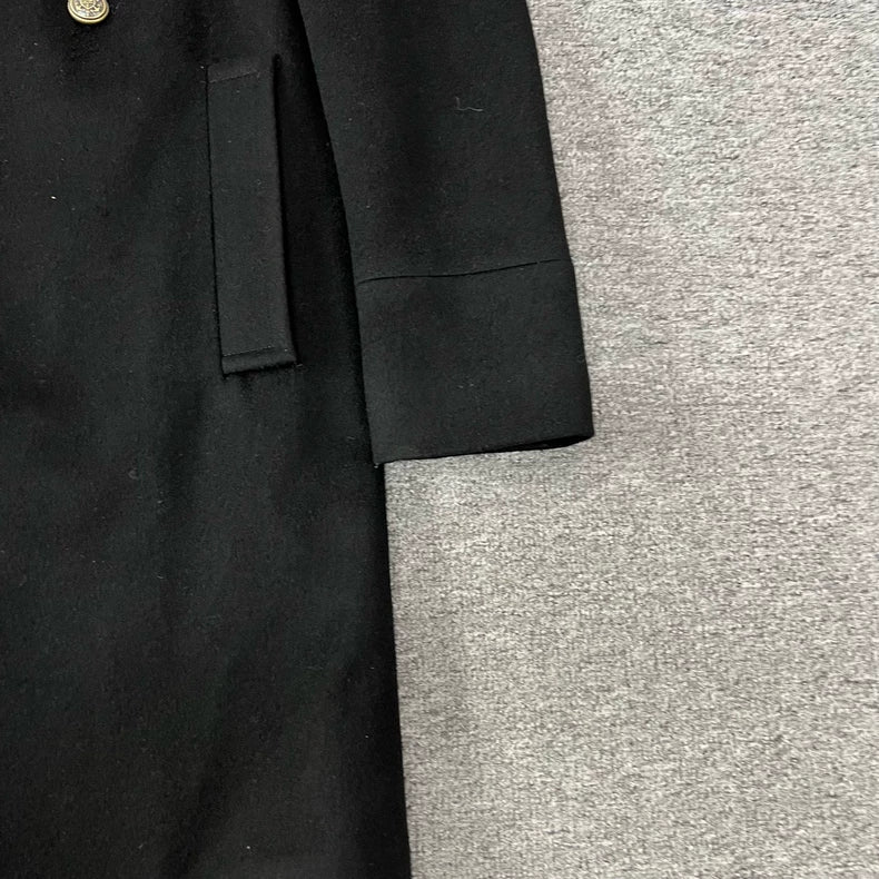 Black Double-Breasted Naval Coat