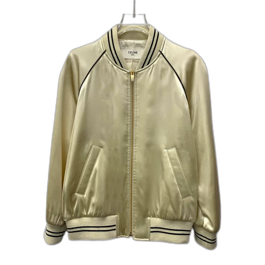 Celine Champagne Gold Striped Zip Jacket