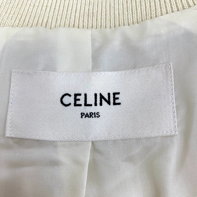Celine Champagne Gold Striped Zip Jacket