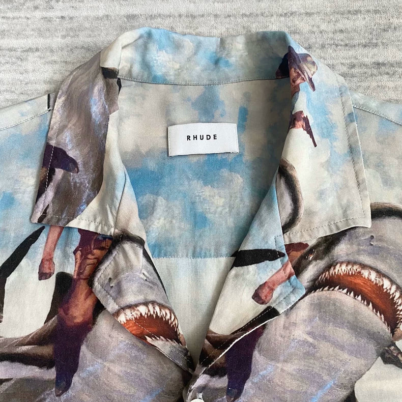 Rhude Hawaiian Short Sleeve Aloha Shirt-zp