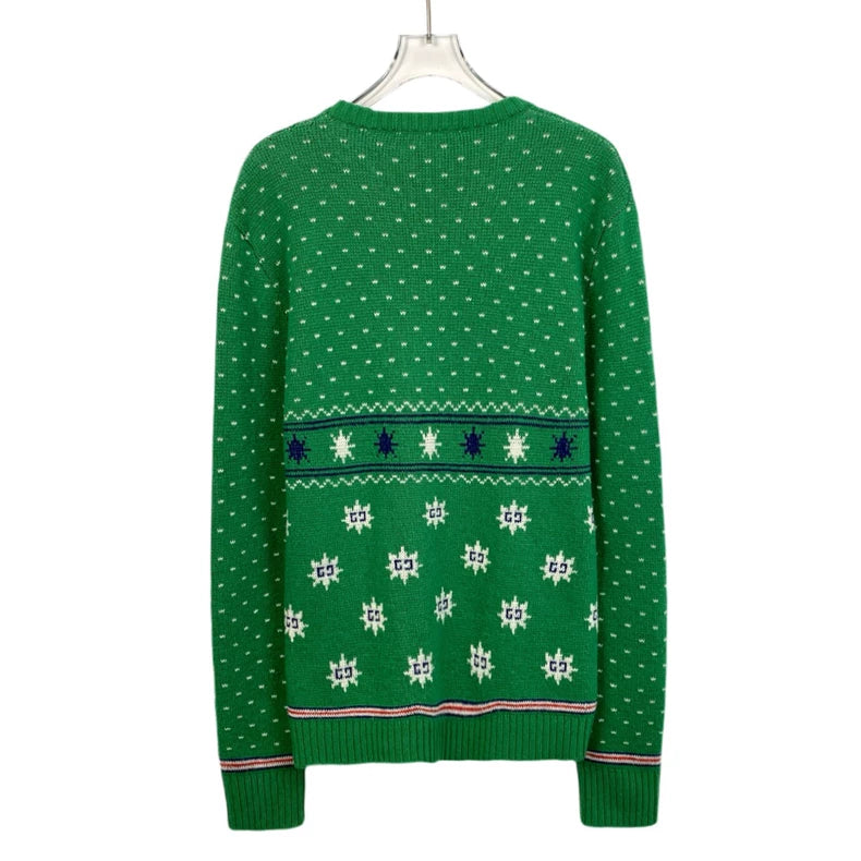 Gucci Green Ram Head Knit Sweater