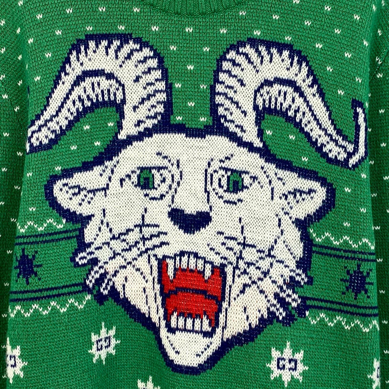 Gucci Green Ram Head Knit Sweater