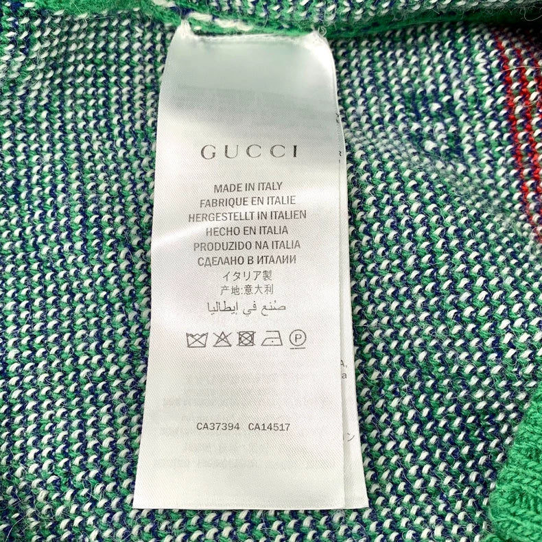 Gucci Green Ram Head Knit Sweater