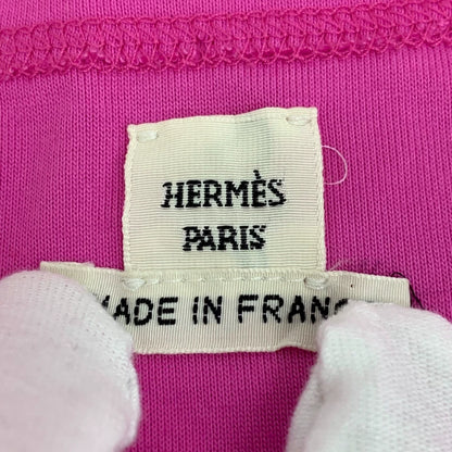 Hermes Pink Embroidered Cotton T-Shirt