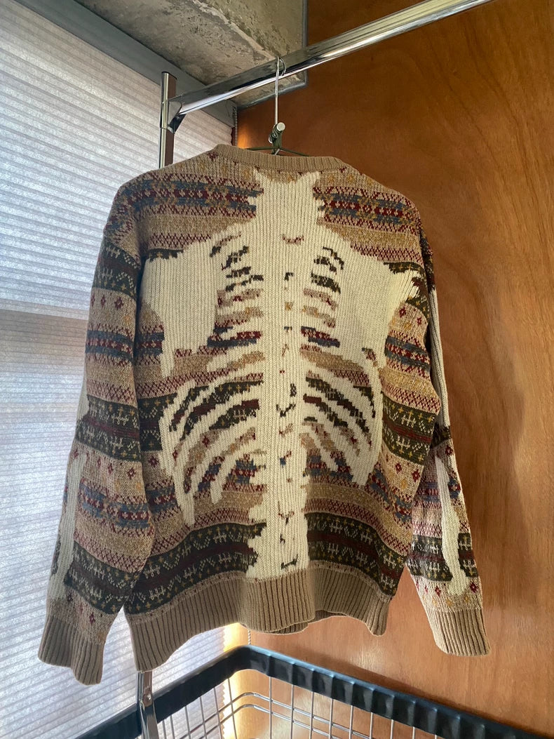 Kapital 7Gauge Wool Skeleton Fair Isle Sweater