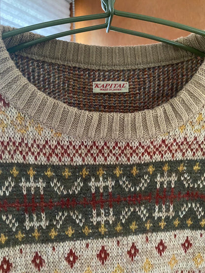 Kapital 7Gauge Wool Skeleton Fair Isle Sweater