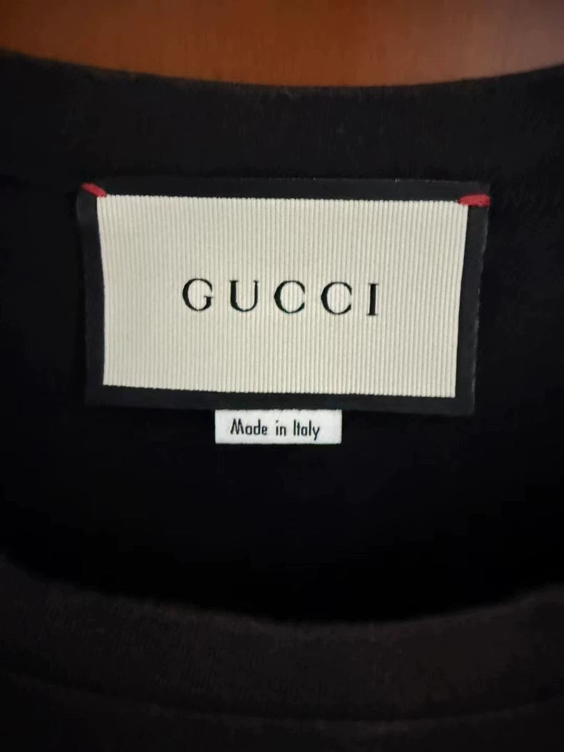 Gucci Black Cat Head Graphic T-shirt-yf