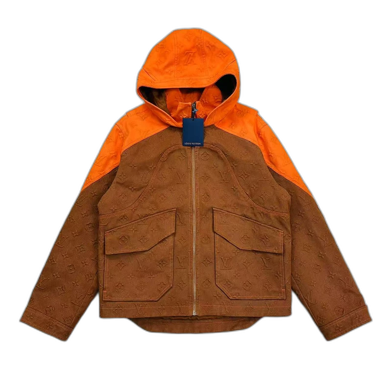 Louis Vuitton Tan and Orange Hoodie Jacket