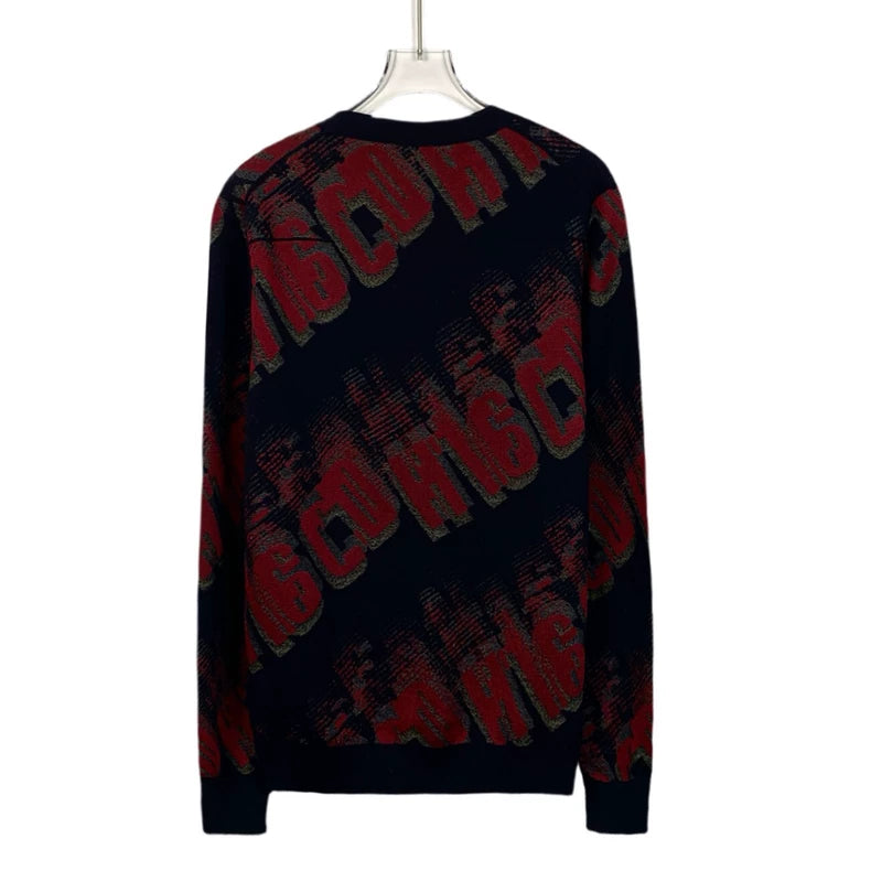 Dior Red Letter Knit Sweater Size S