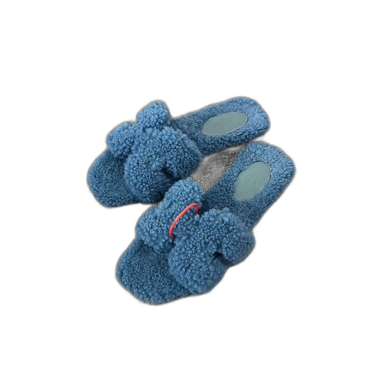 Hermes Teddy Slippers Size 35.5