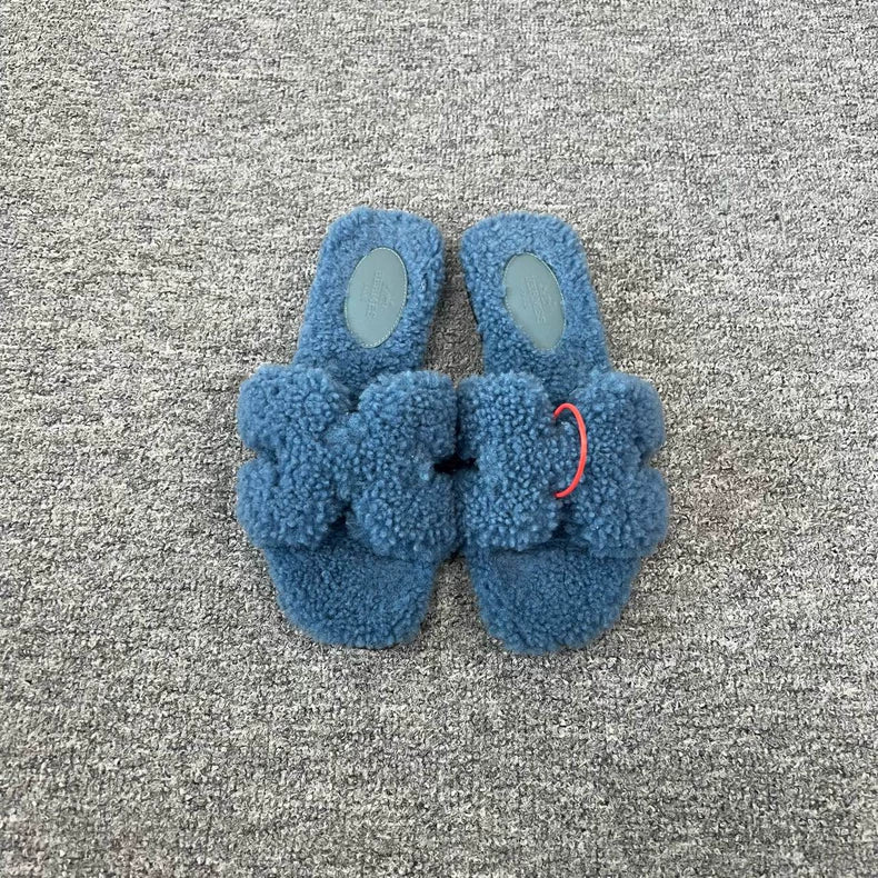 Hermes Teddy Slippers Size 35.5