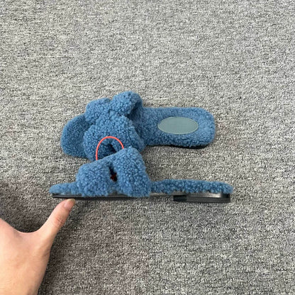 Hermes Teddy Slippers Size 35.5