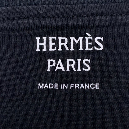 Hermes Black Floral Print Cotton T-Shirt