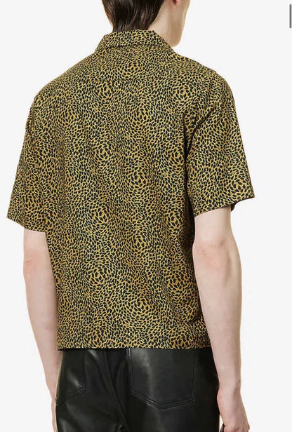 Saint Laurent Leopard Print Short Sleeve Shirt