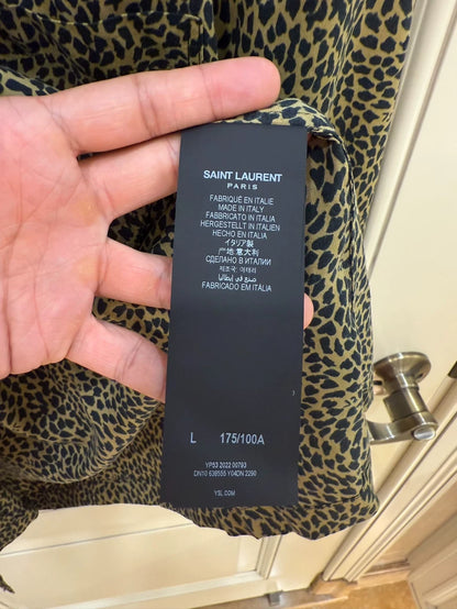 Saint Laurent Leopard Print Short Sleeve Shirt