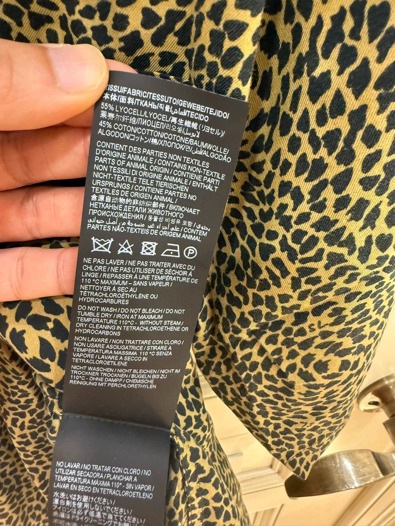 Saint Laurent Leopard Print Short Sleeve Shirt