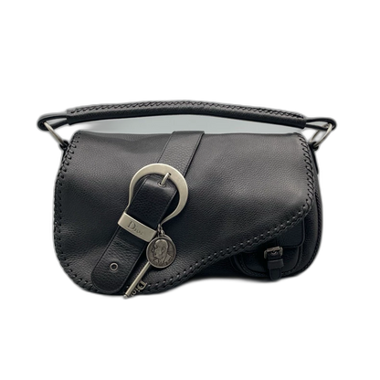Dior Black Leather Saddle Bag