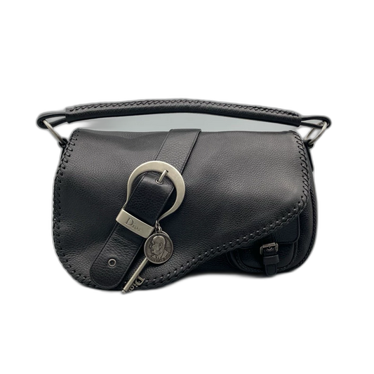 Dior Black Leather Saddle Bag