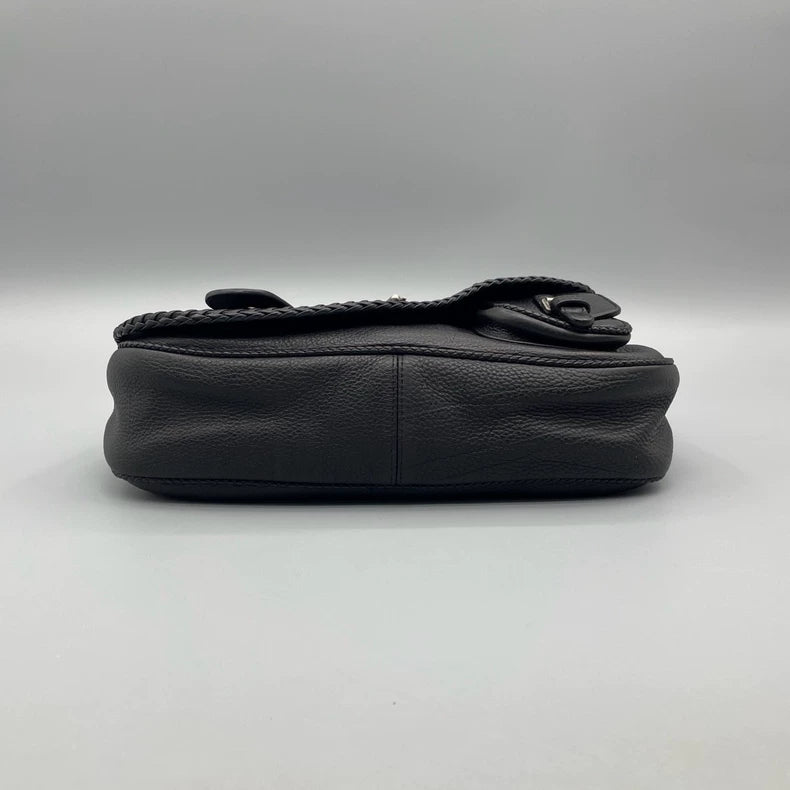 Dior Black Leather Saddle Bag