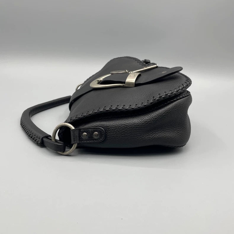 Dior Black Leather Saddle Bag