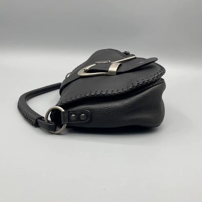 Dior Black Leather Saddle Bag