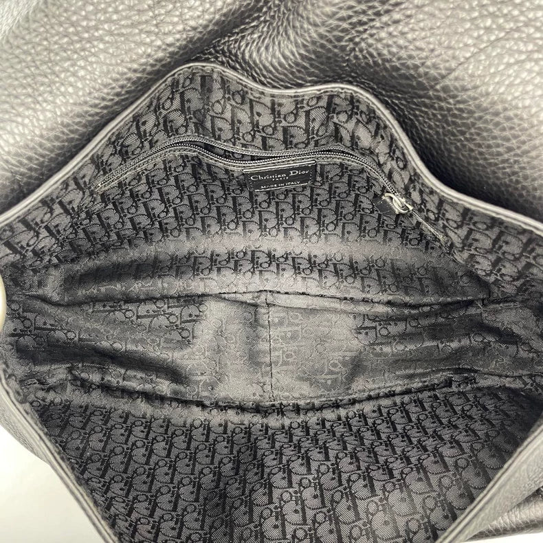 Dior Black Leather Saddle Bag