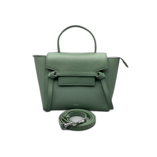 Celine Green Leather Handbag with Strap