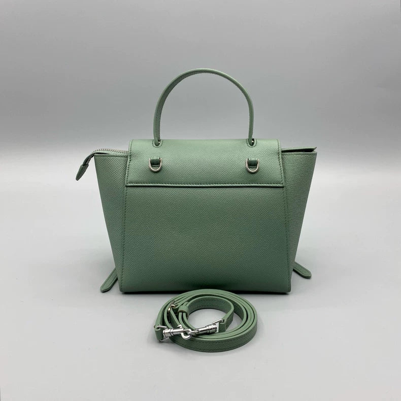 Celine Green Leather Handbag with Strap