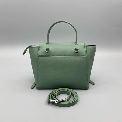 Celine Green Leather Handbag with Strap