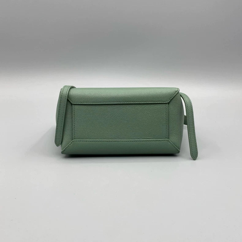 Celine Green Leather Handbag with Strap