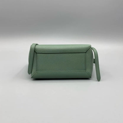 Celine Green Leather Handbag with Strap