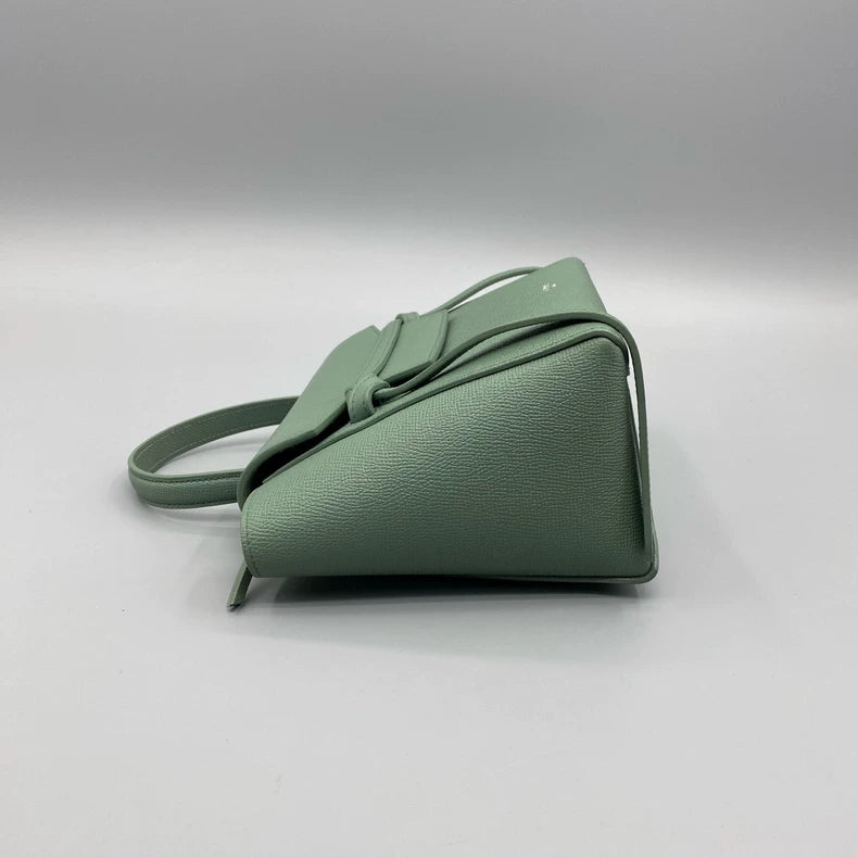 Celine Green Leather Handbag with Strap