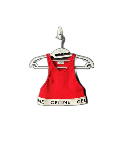 Red Celine Sleeveless Tank Top