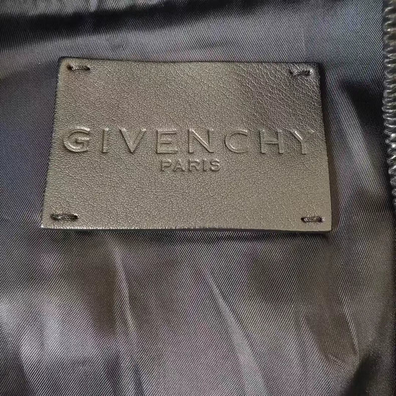 Givenchy Logo Leather Bomber Jacket-yf