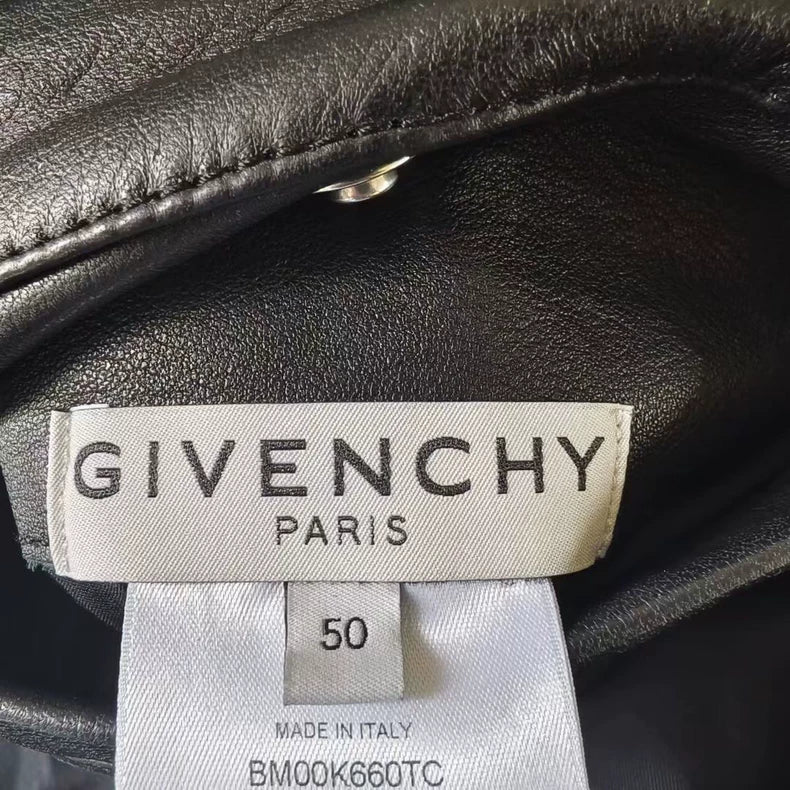 Givenchy Logo Leather Bomber Jacket-yf