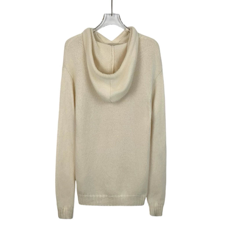 Beige Hooded Knit Sweater