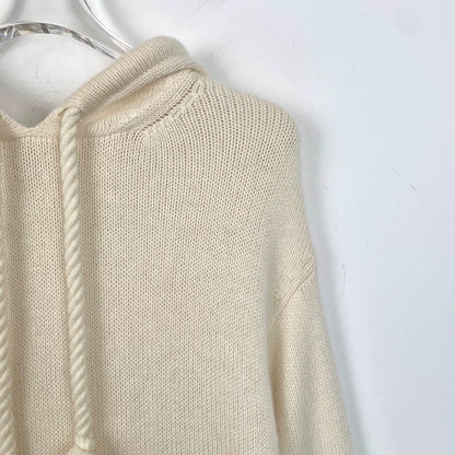 Beige Hooded Knit Sweater