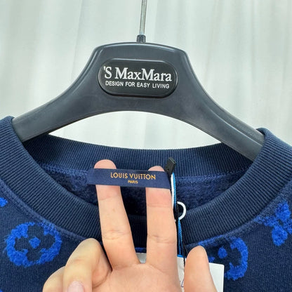 Louis Vuitton Blue Monogram Flocked Sweatshirt-yf