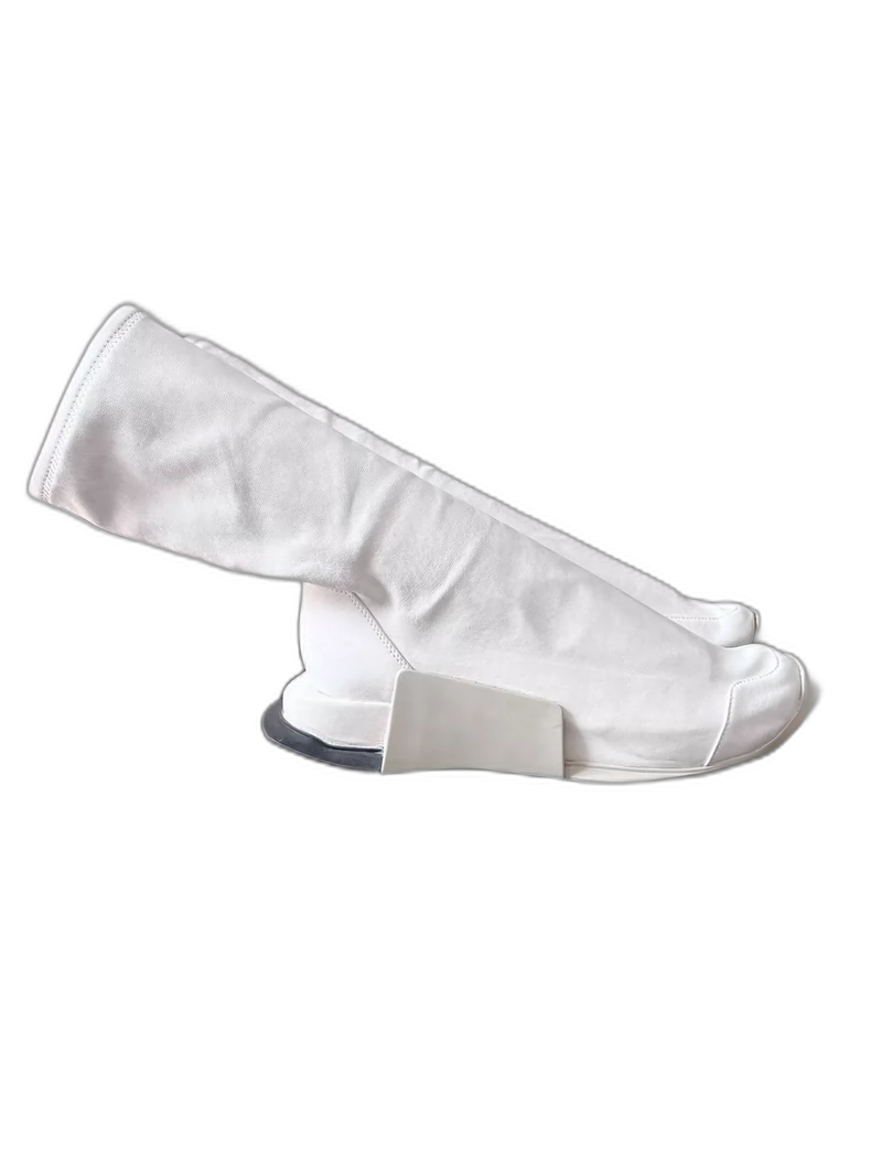 Rick Owens White Leather Tank Boots-yf