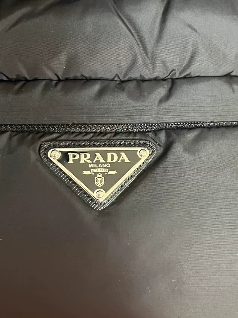 Prada Puffer Jacket with Triangle Logo Pocket