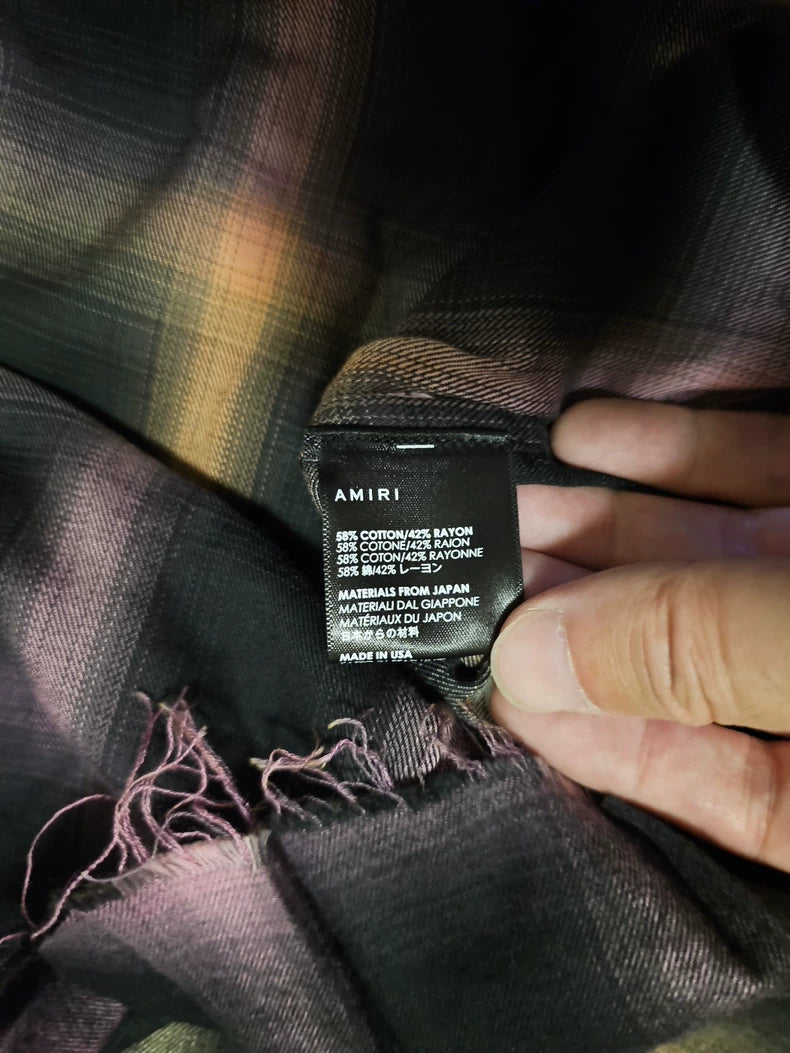 Amiri Gradient Plaid Flannel Shirt-yf
