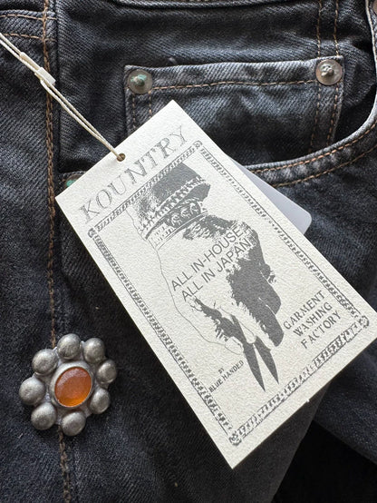 Kapital Black Denim Jeans with Bead Detail