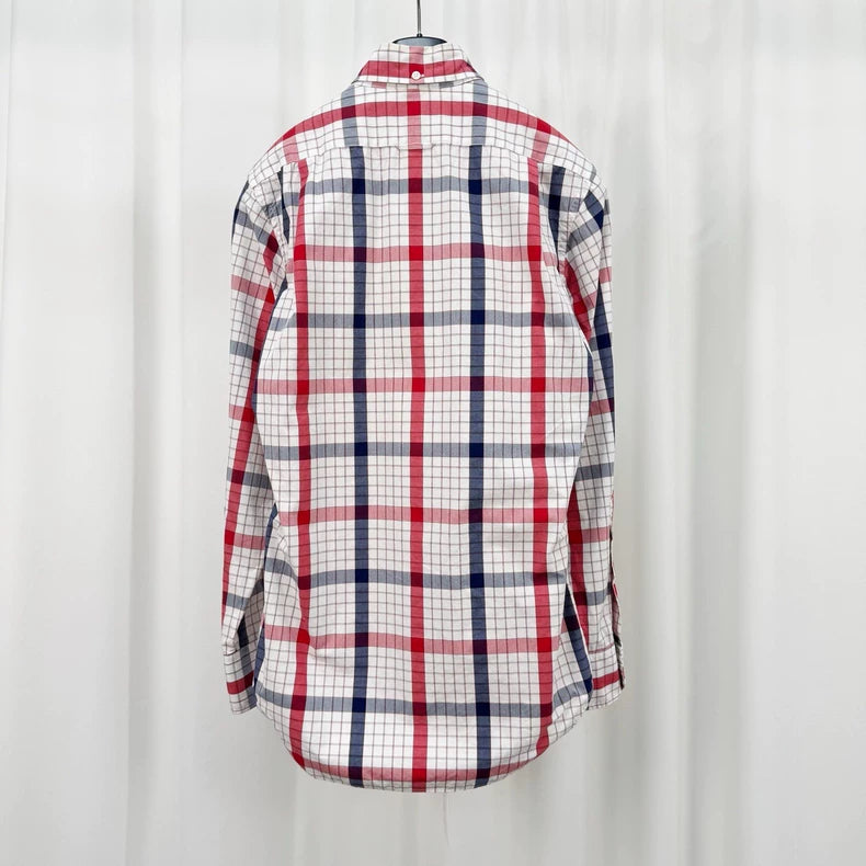 Thom Browne Red White Plaid Shirt-yf