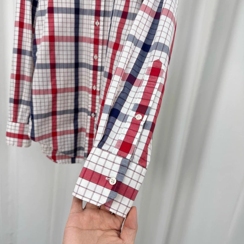 Thom Browne Red White Plaid Shirt-yf