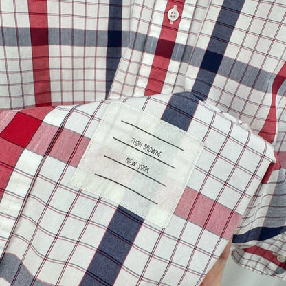 Thom Browne Red White Plaid Shirt-yf