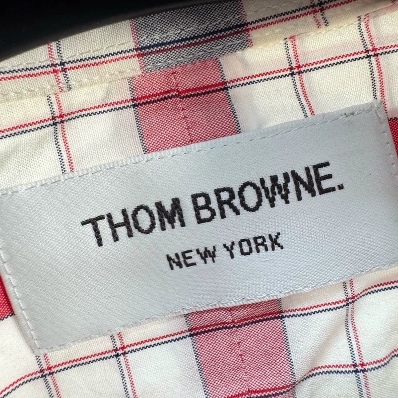 Thom Browne Red White Plaid Shirt-yf