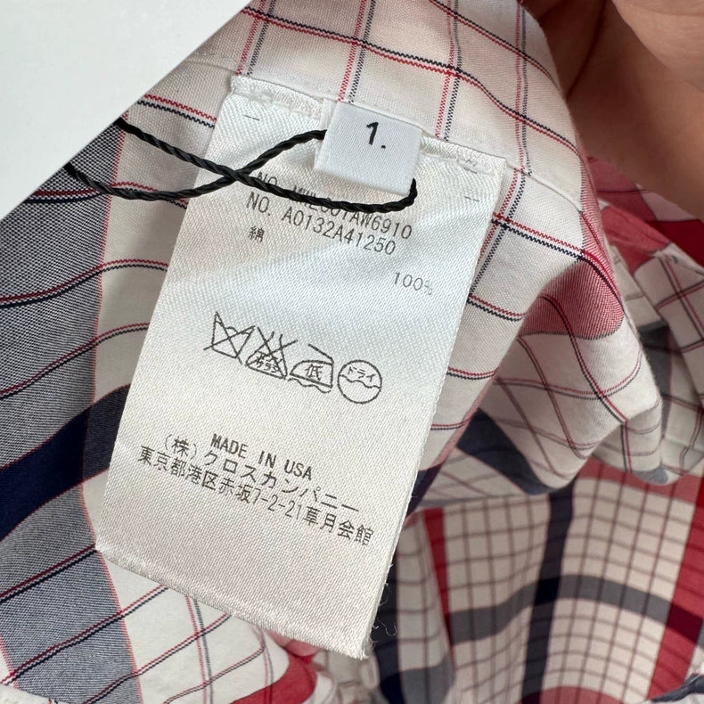 Thom Browne Red White Plaid Shirt-yf