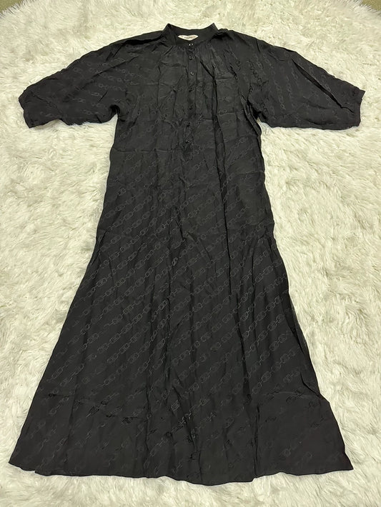Celine Black Silk Long Dress-yf