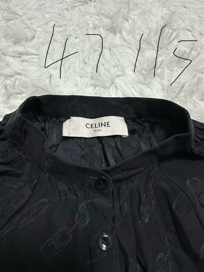 Celine Black Silk Long Dress-yf